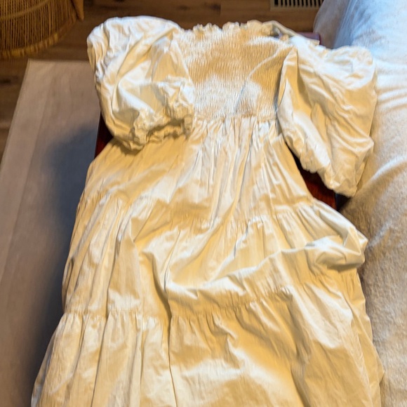 CREAM PUFF SLEEVE BACK TIE DRESS - Picture 6 of 6